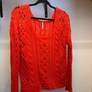 Women's Free People Cable Knit Sweater - Vibrant Red